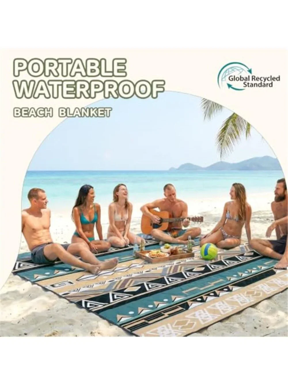 Waterproof Picnic Blanket Outdoor Camping Beach Mat XL Foldable Park Rug Green